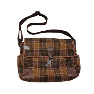 Fossil Plaid Flannel Messenger Bag